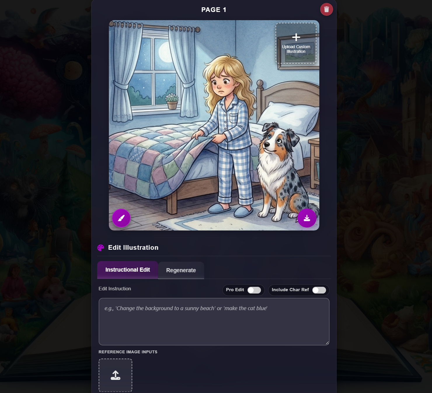AI illustration editing preview